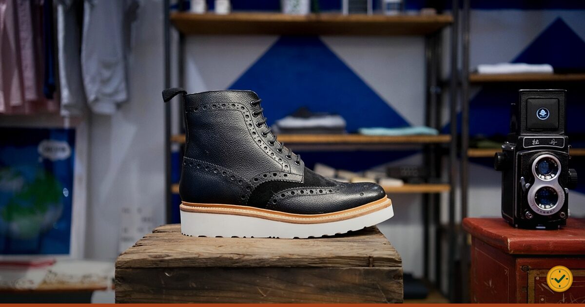 Well-made leather brogue boot