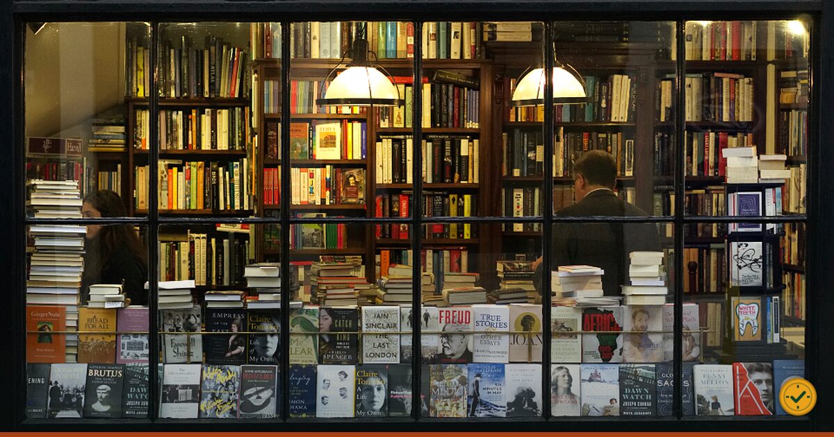 Shelves of books in a second-hand bookshop