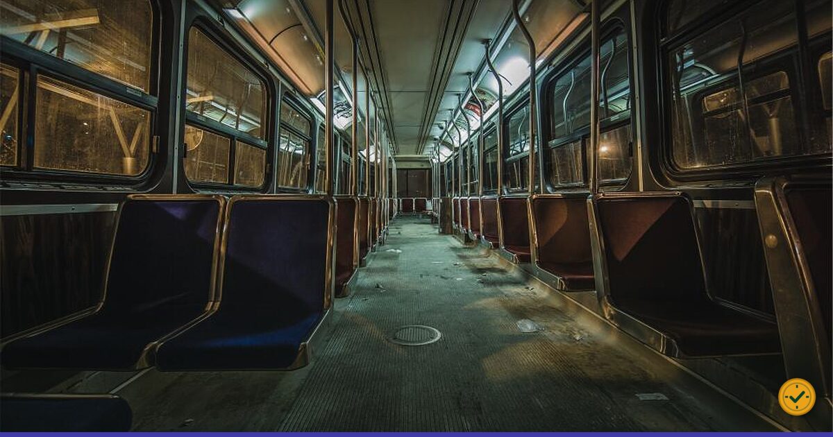 Rows of seats inside a coach