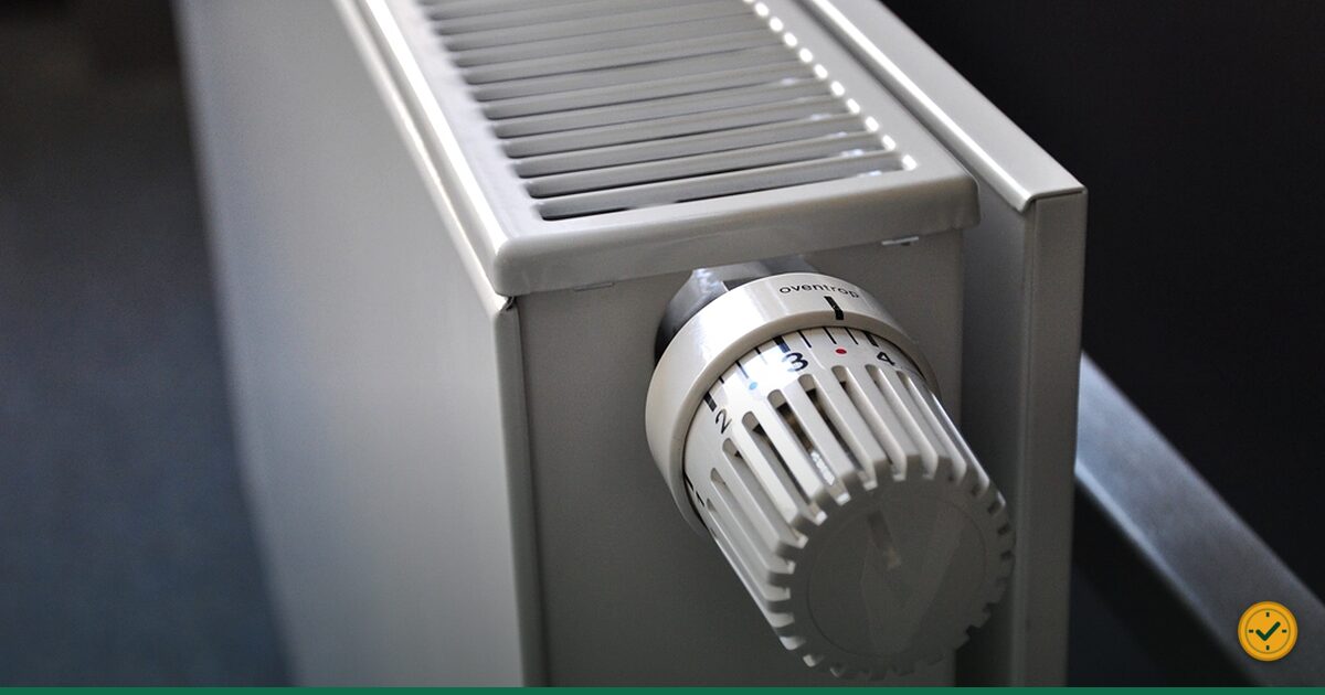 Close-up of a thermostatic radiator valve
