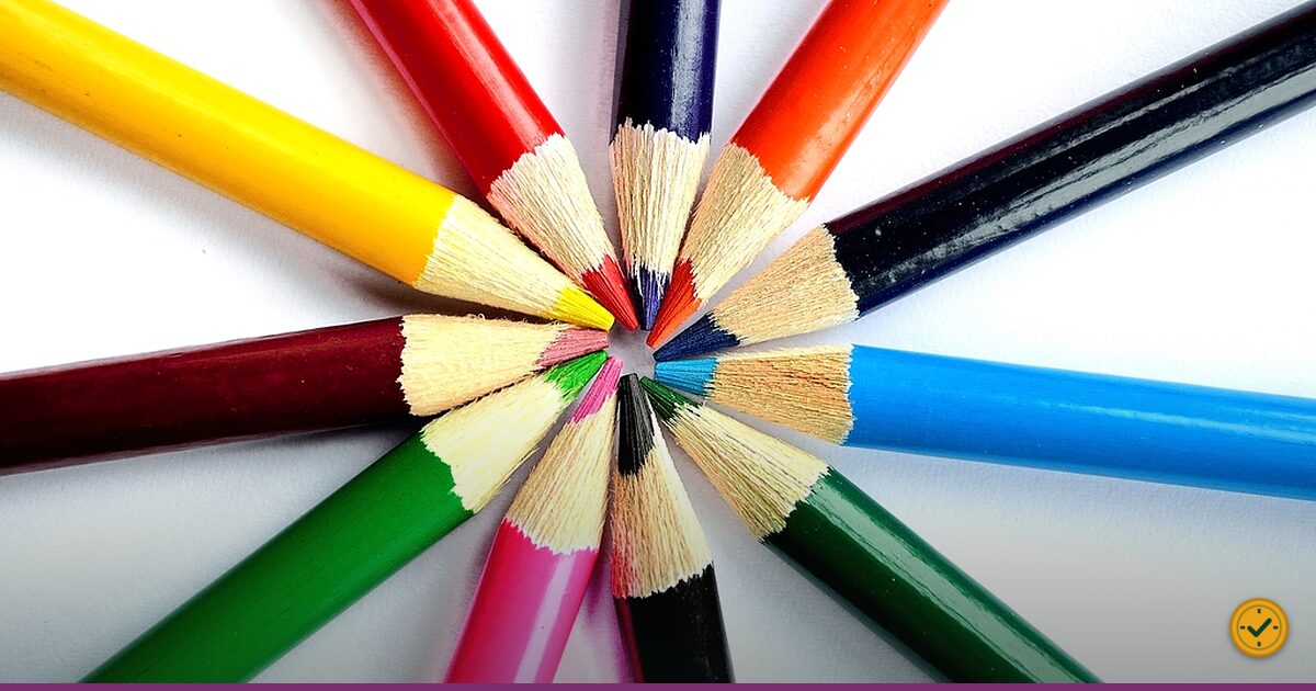 Fan of coloured pencils