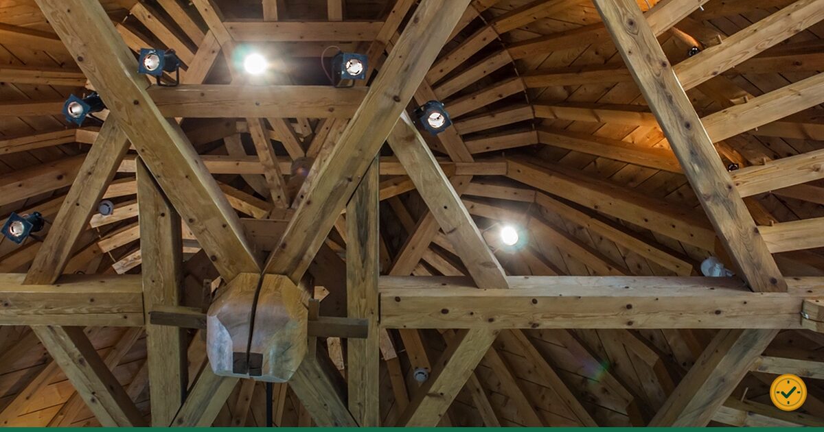 Timber rafters inside a loft