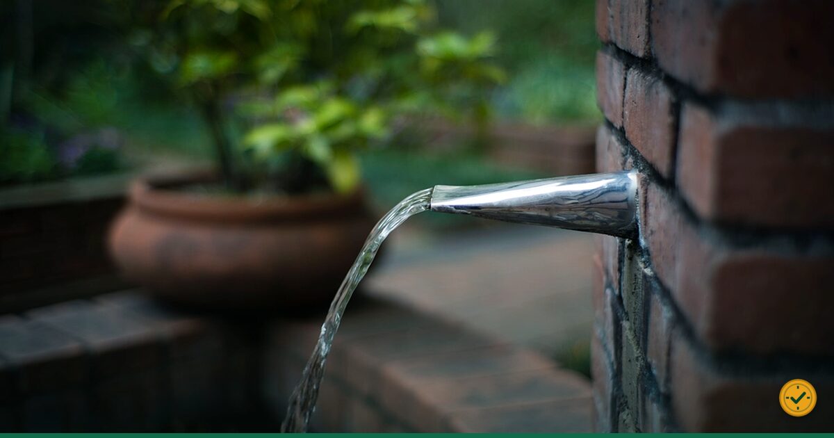 Water pouring from a spout